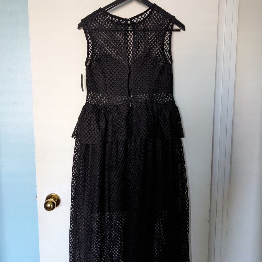 Simons Black Mesh Maxi Dress
